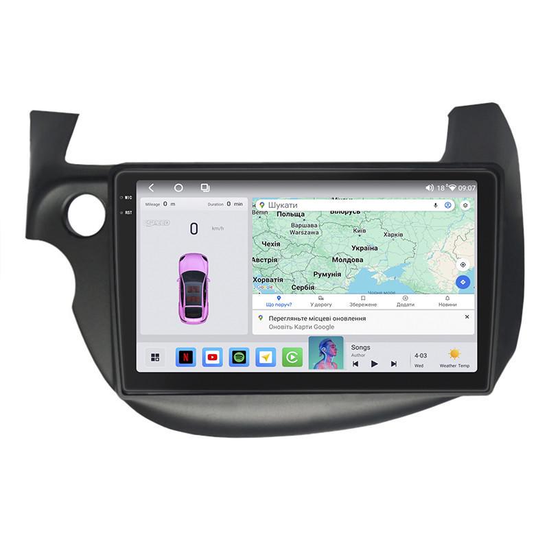 Автомагнітола штатна Lesko для Honda Fit II 2007-2014 10" 4/64 QLED CarPlay 4G Wi-Fi GPS 360 Prime MOB