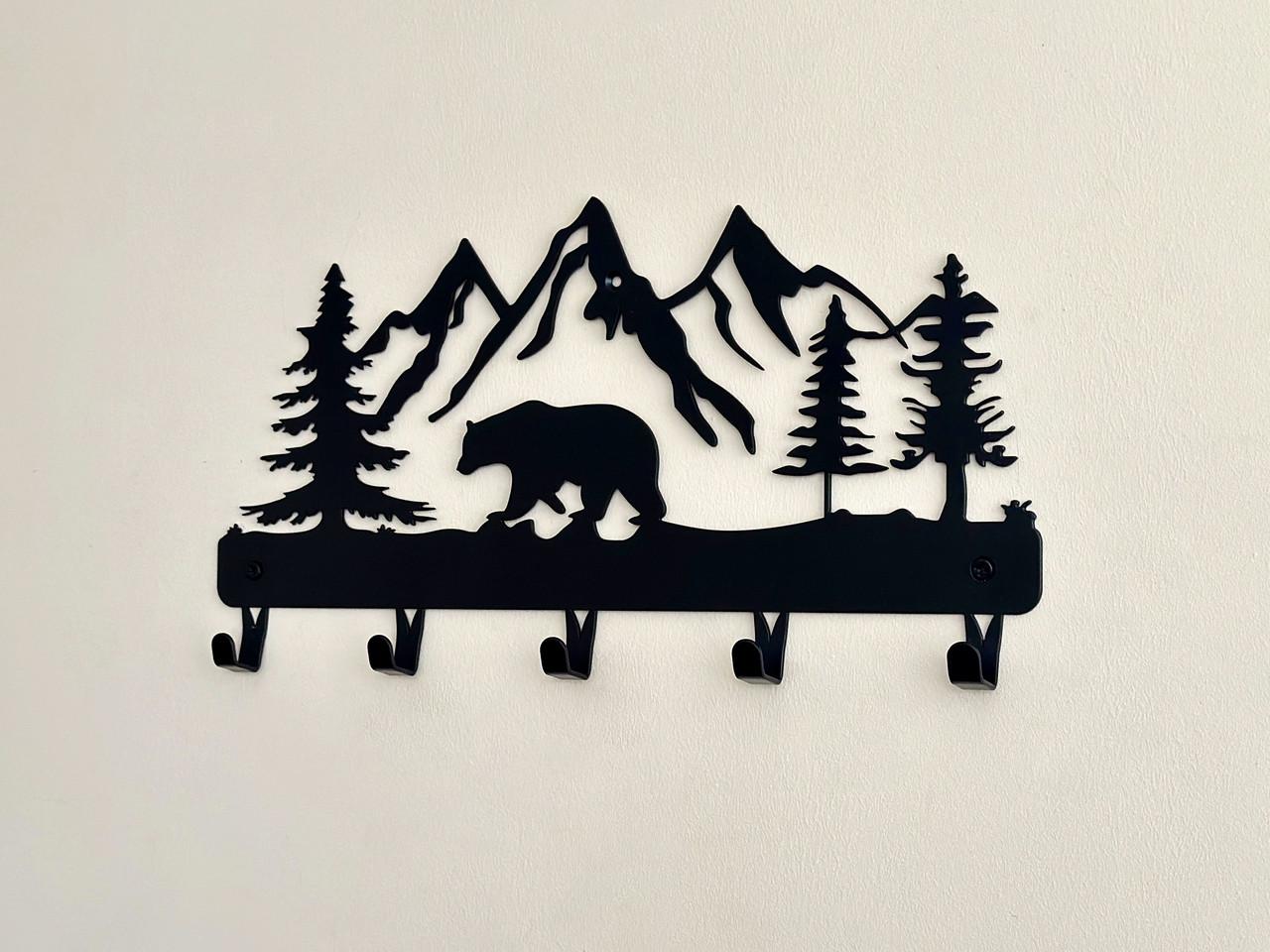 Вешалка для одежды и аксессуаров Медведь в горах 5 крючков ширина основания для крючков 40 см (2702259M) - фото 3 Вешалка для одежды и аксессуаров Медведь в горах 5 крючков ширина основания для крючков 40 см (2702259M) - фото 3