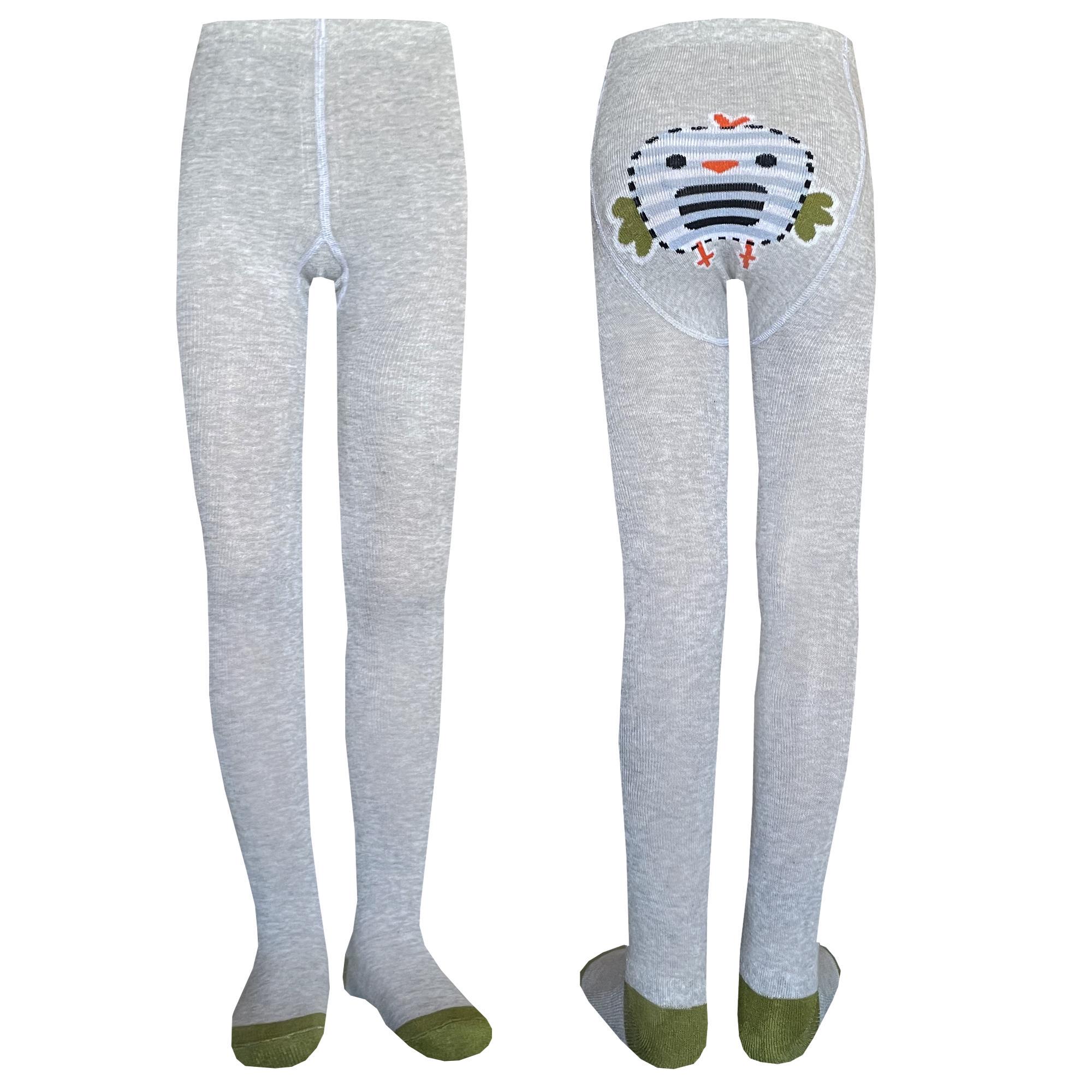 Колготки детские Легка Хода 8274 с махровой стопой 86-92 см Серебристый меланж (72455)