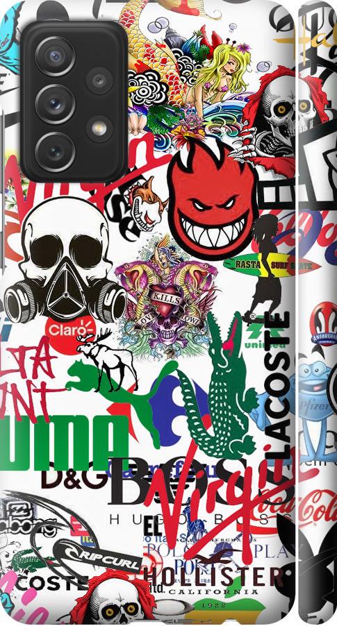 Чехол на Samsung Galaxy A72 A725F Many different logos (4022m-2247-42517)