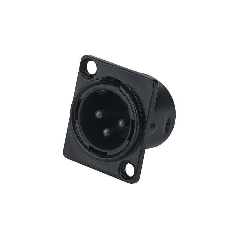 Штекер XLR HY1.4828 4pin монтажный Черный (A262022) Штекер XLR HY1.4828 4pin монтажный Черный (A262022)