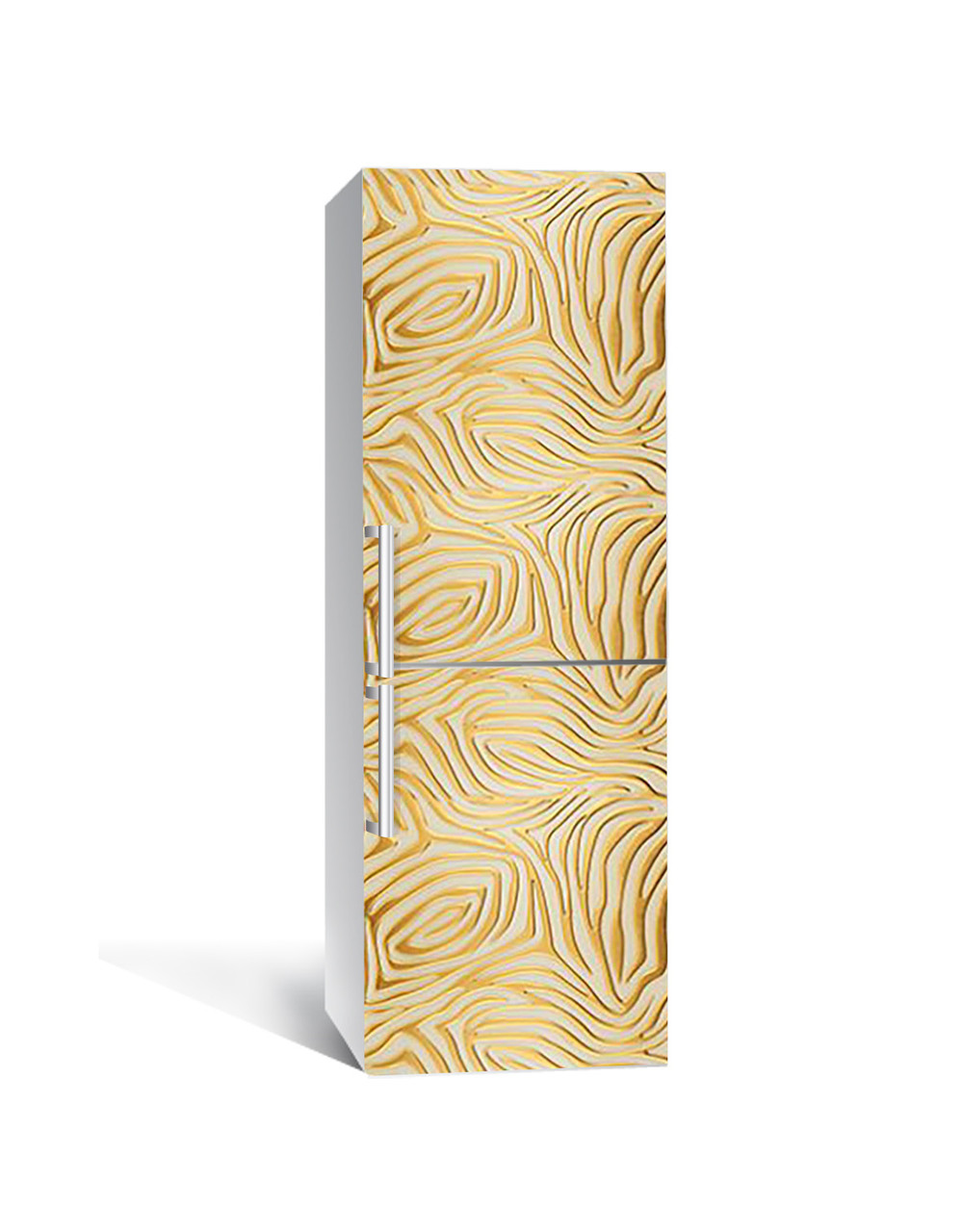 Наклейка 3D на холодильник Zatarga "Золотые лабиринты" виниловая 650х2000 мм