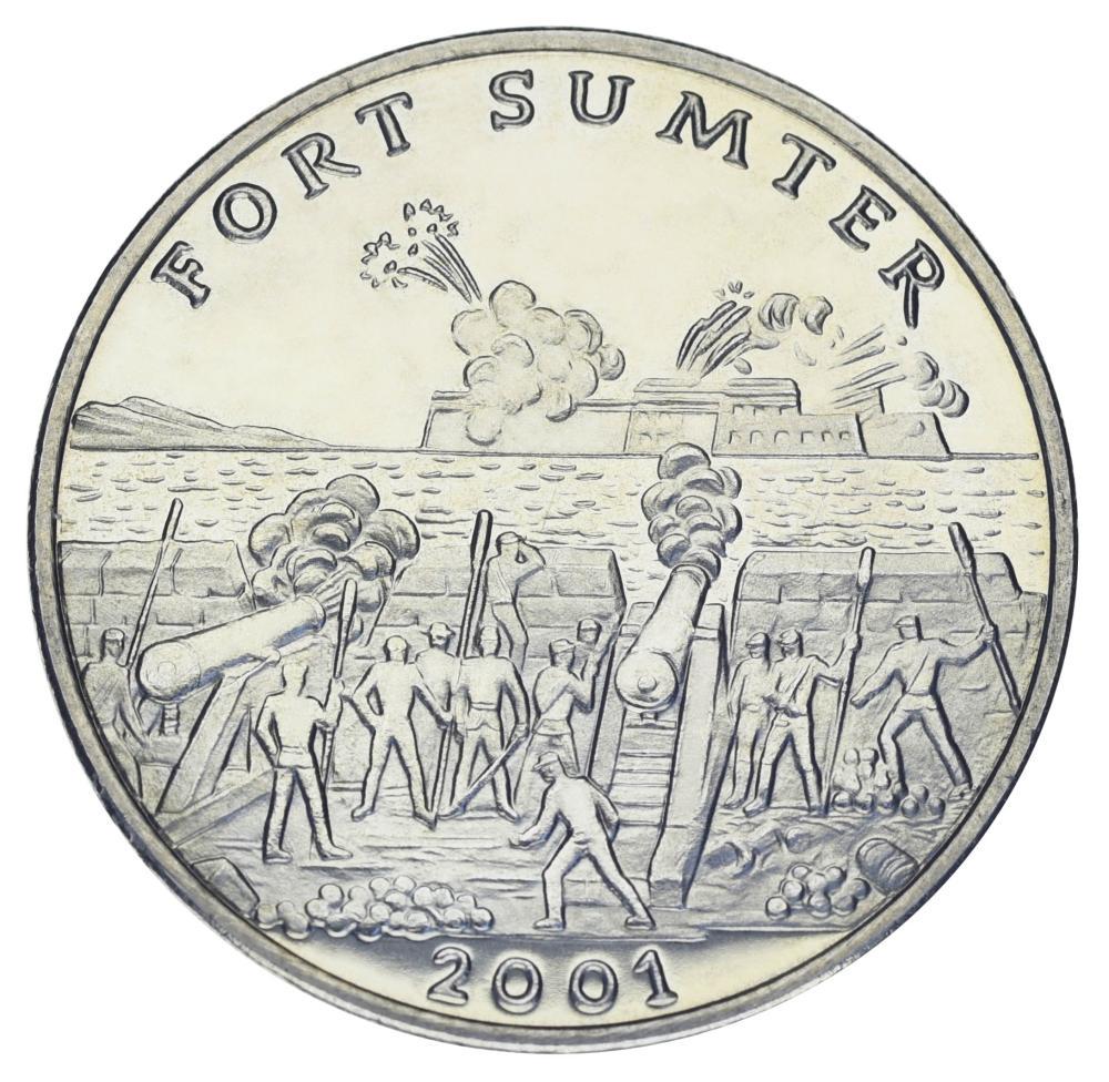 Коллекционная монета Либерия 5 долларов 2001 UNC Форт Самтер (М19239)