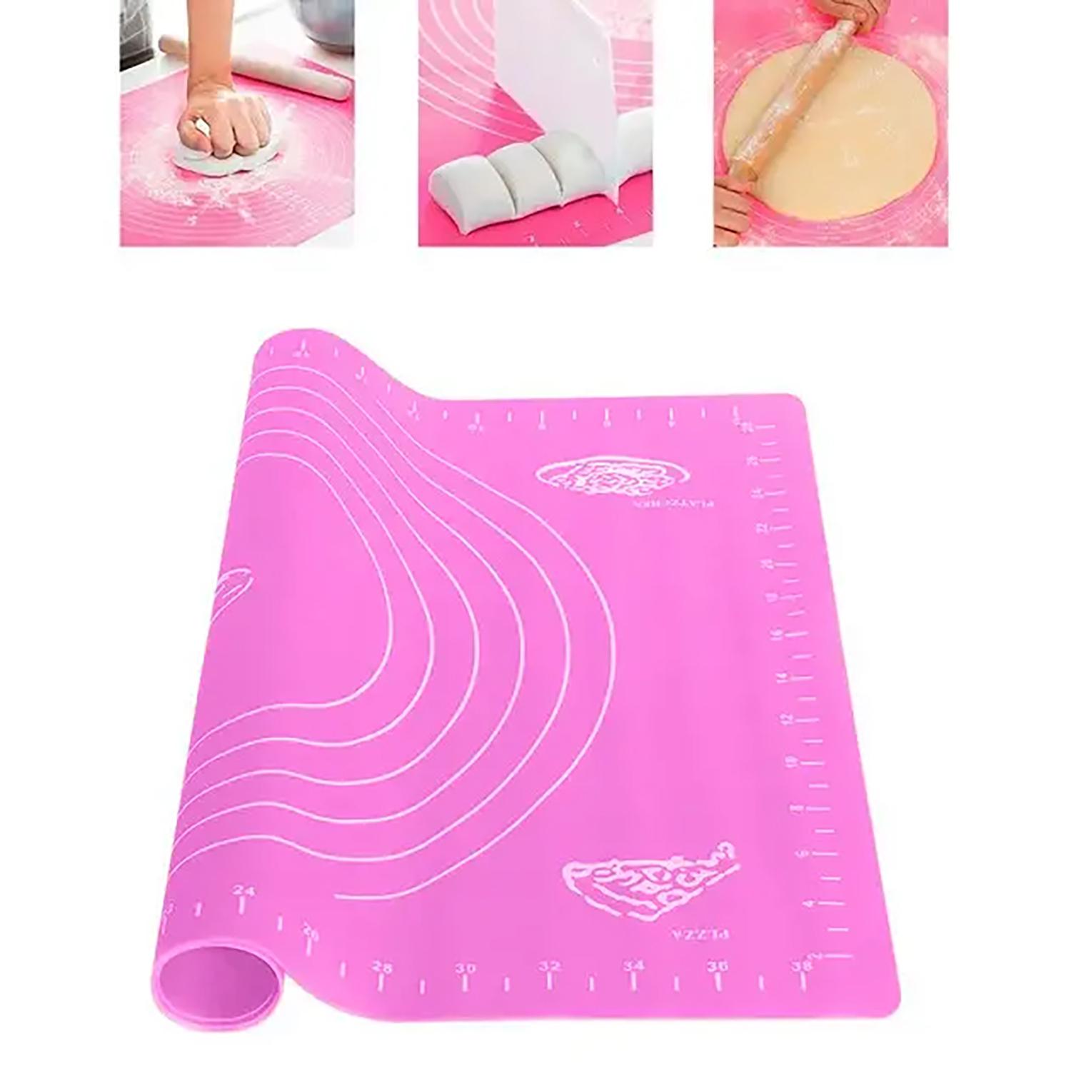 Килимок для розкочування тіста силіконовий 30х40 см Рожевий (84475) - фото 4 Килимок для розкочування тіста силіконовий 30х40 см Рожевий (84475) - фото 4