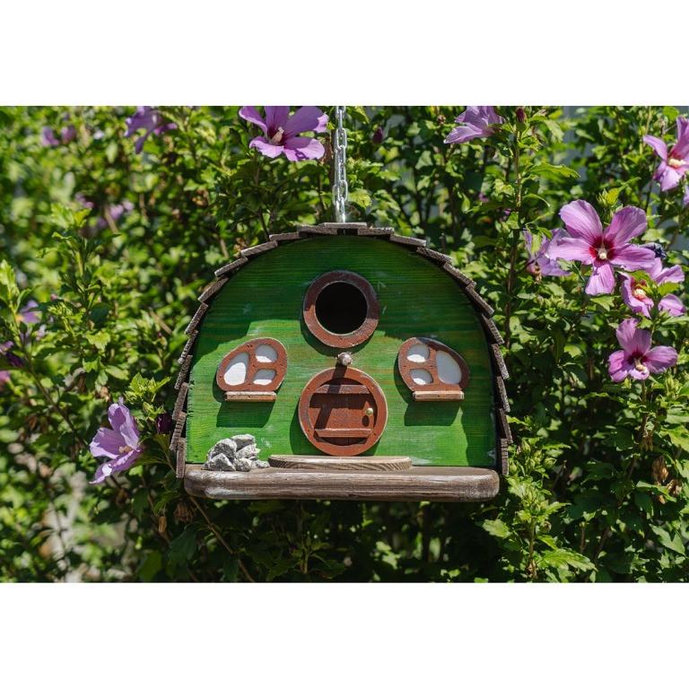 Скворечник Домик Хоббита из дерева обработанного масло-воском 31х23х25 см - фото 2