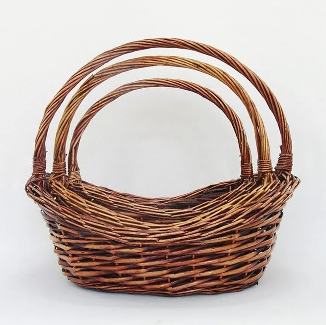 Комплект корзин из лозы Flora 3 шт. Коричневый (8069)