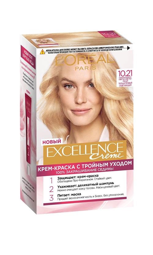 Фарба для волосся L'Oreal Paris Excellence Creme 10,21 Світло-русявий перламутровий (2811)