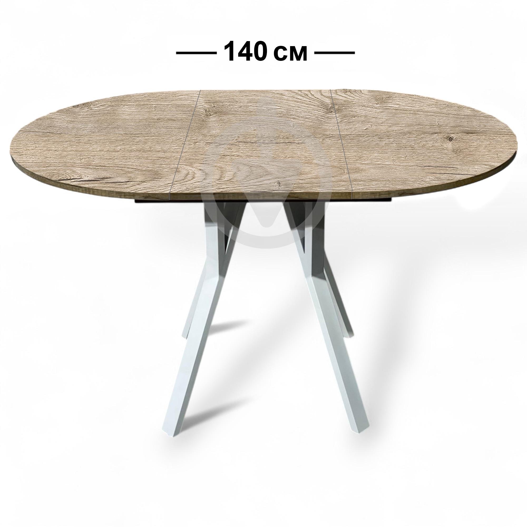 Стол кухонный раскладной RoMax Lite Slide Loft 110x110 см Дуб Шервуд/Белый - фото 2