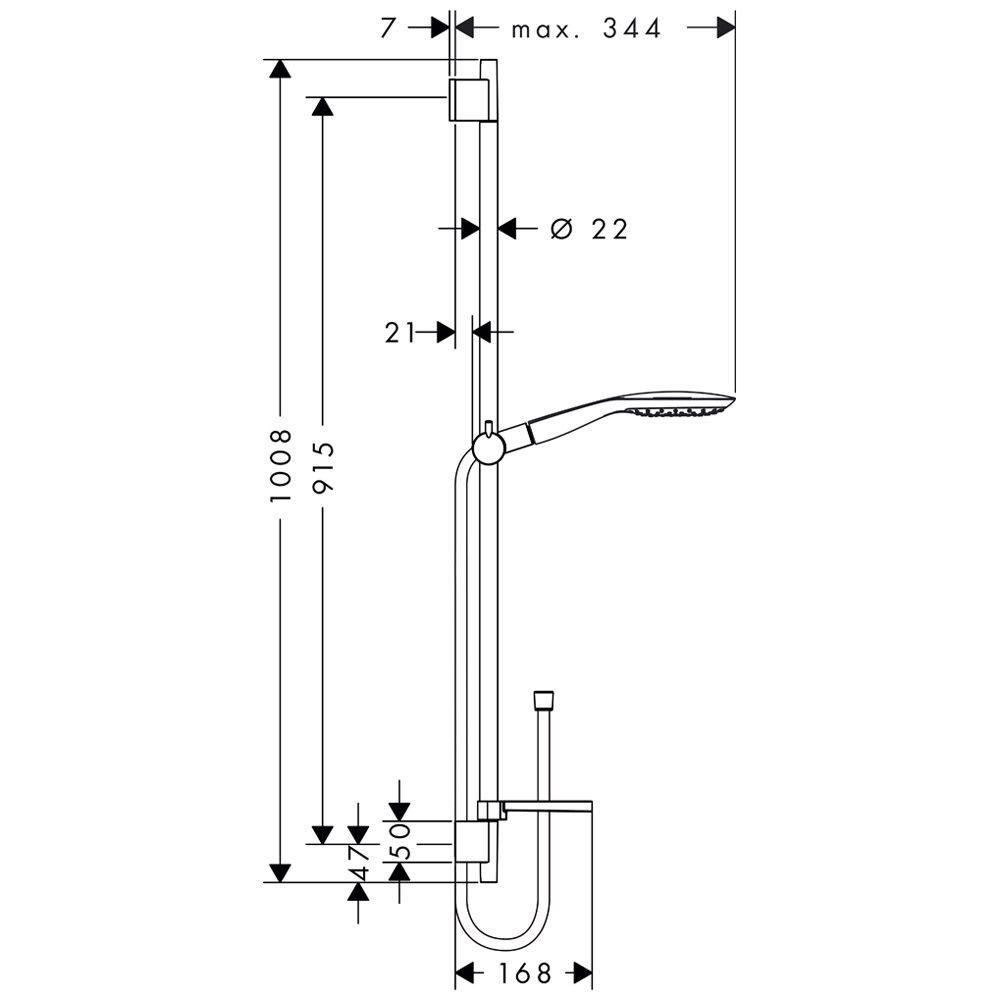 Душевой комплект со штангой Hansgrohe Raindance Select 27857400 Белый (143602) - фото 2