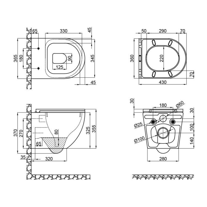 Комплект інсталяції Q-tap Nest/Robin QT1333046EUQW45146 з унітазом кнопка Хром (176944) - фото 2