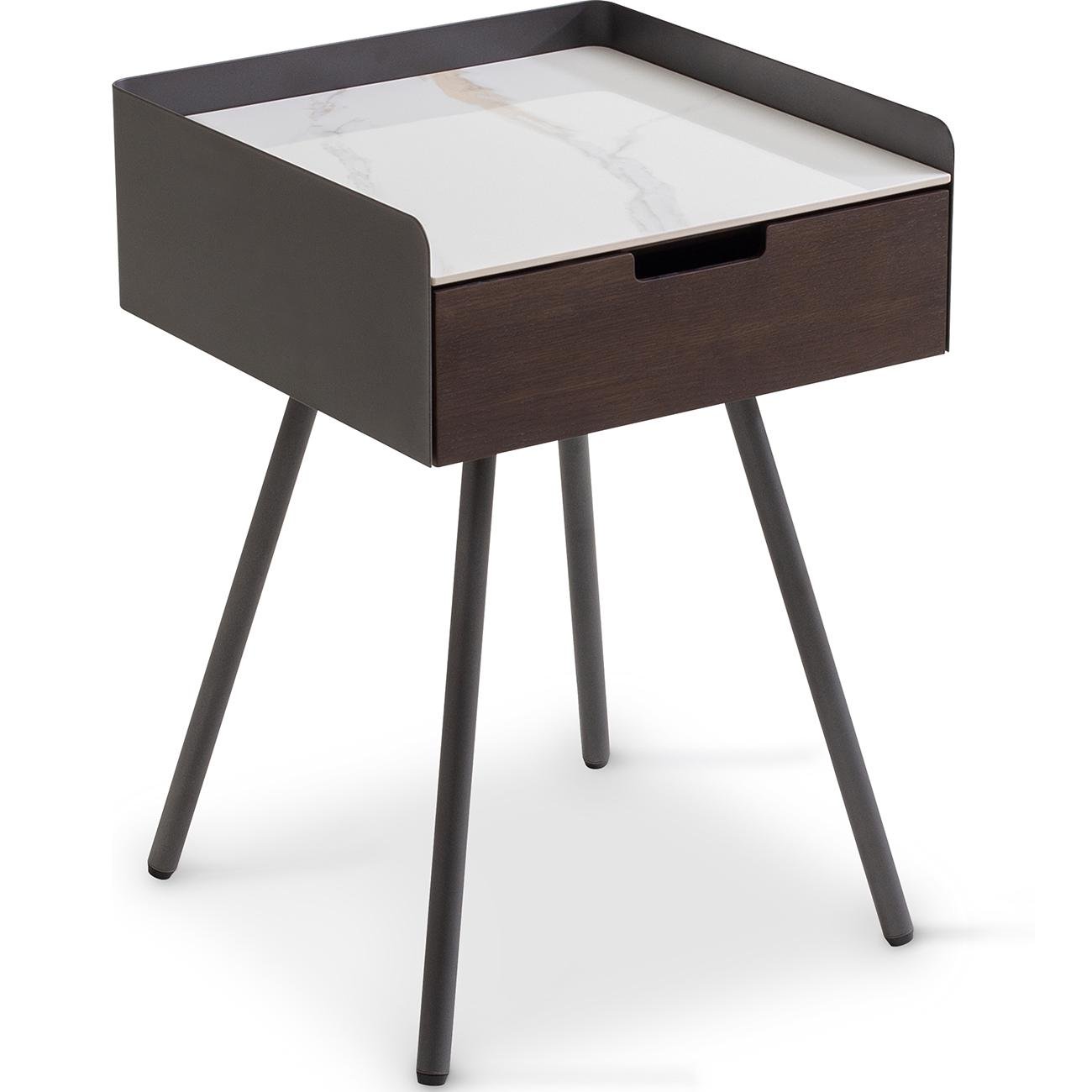 Тумбочка прикроватная Matteo 1 ящик Lilac ice top walnut canaletto (16045) - фото 10 Тумбочка прикроватная Matteo 1 ящик Lilac ice top walnut canaletto (16045) - фото 10