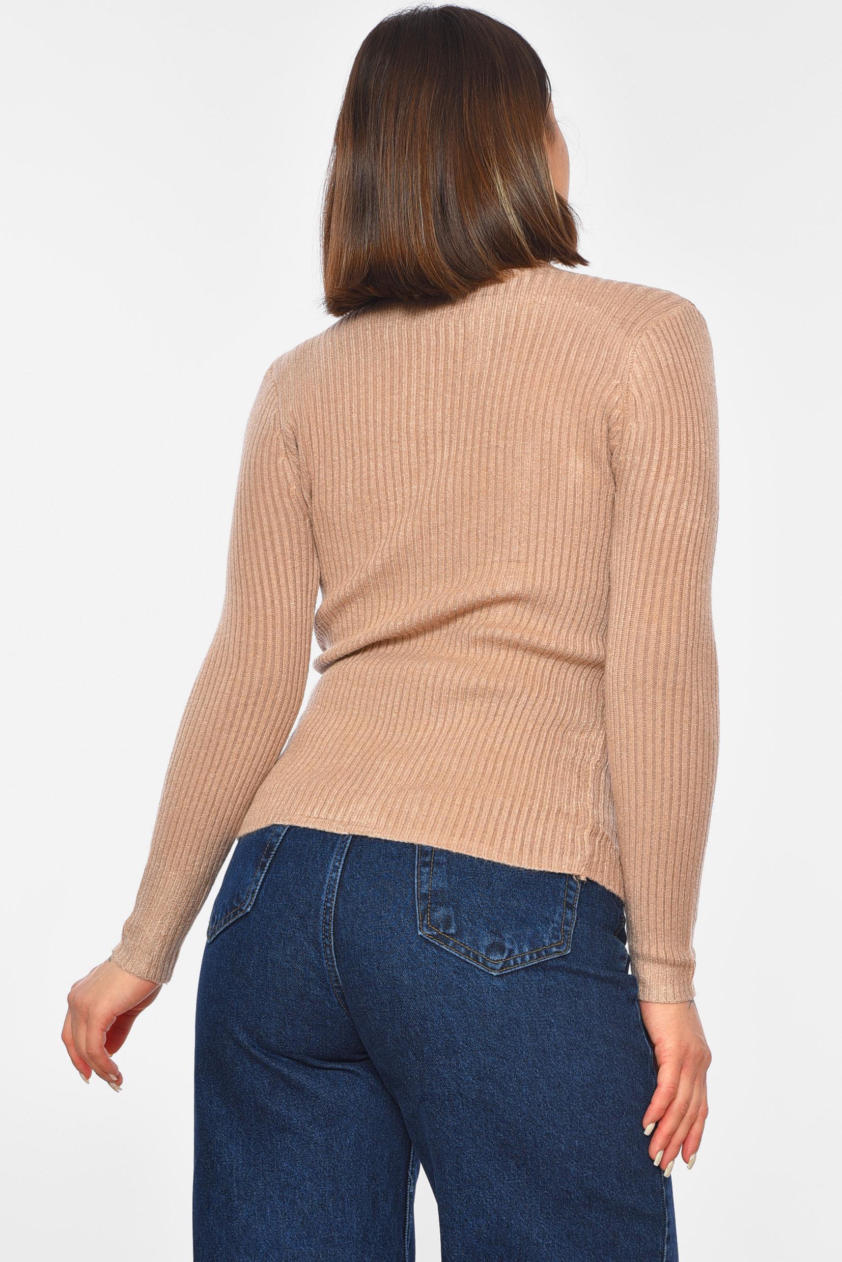 Гольф женский трикотажный S-M Бежевый (191848) - фото 3