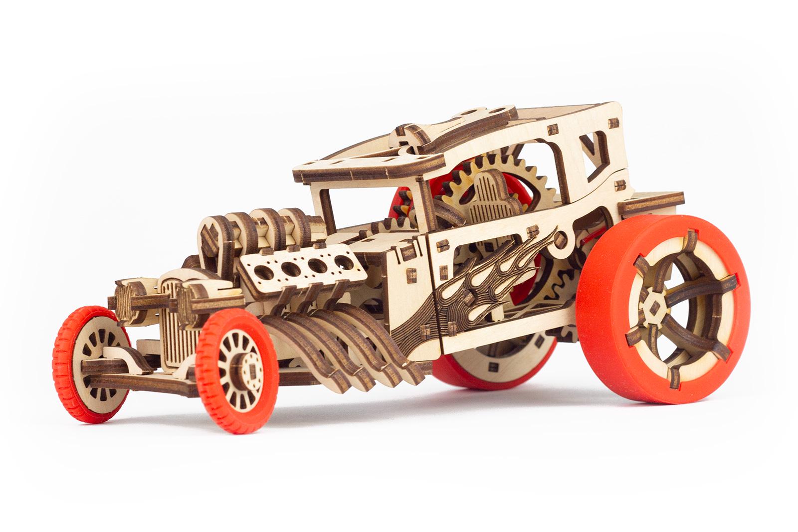 Конструктор механический 3D Time for Machine Hot Rod автомобиль Красный (T4M380303RED)