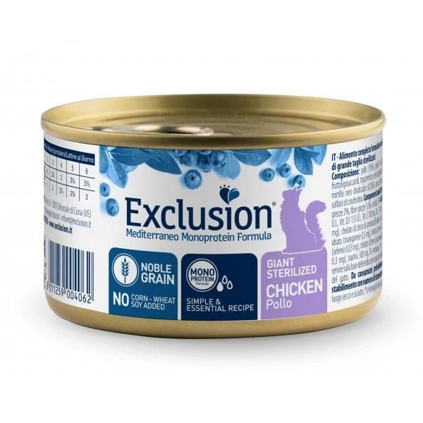 Корм влажный для стерилизованных кошек больших пород Exclusion Sterilized Giant Cat Chicken с курицей 85 г (эк07) Корм влажный для стерилизованных кошек больших пород Exclusion Sterilized Giant Cat Chicken с курицей 85 г (эк07)