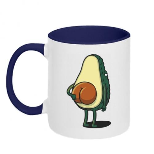 Чашка двоколірна Funny avocado 320 мл Білий із синім (5586679-19-120587)