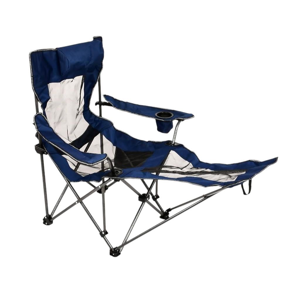 Крісло-шезлонг складаний Stenson MH-3088-2 з підсклянником та сіткою Синій (27316704)