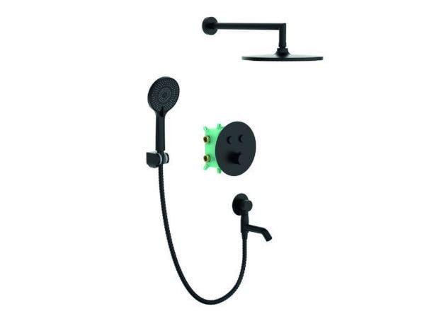 Душевая система встраиваемая KOER KB-67012-05 с термостатом Черный (KR4729)