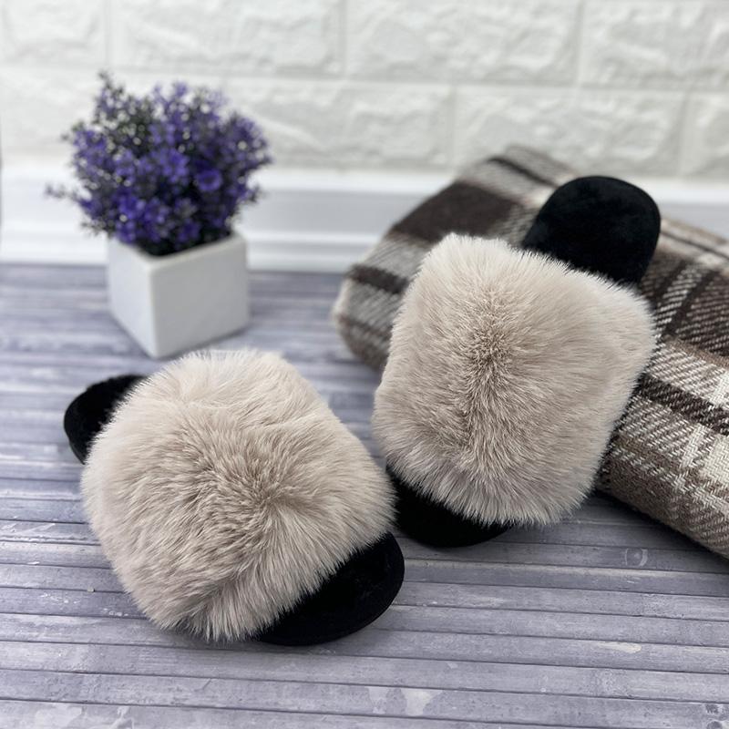 Домашні тапочки жіночі Е-006098-2 пухнасті 25,5-26 см p. 40 Бежевий (86866203)