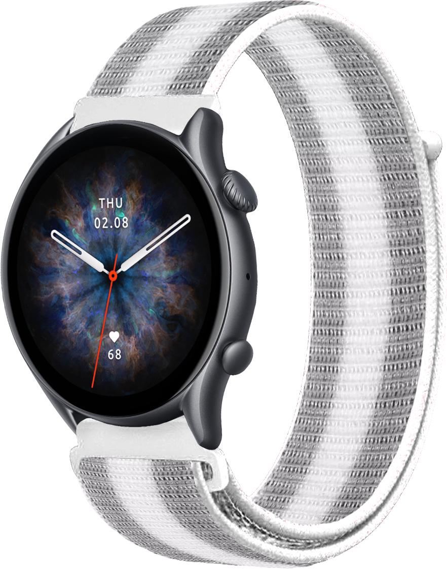 Ремешок нейлоновый Sport Loop для Amazfit GTR 3 Pro Silver/White (17276-58)