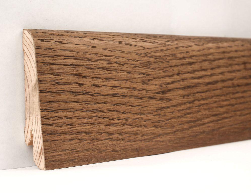 Плинтус деревянный шпонированный Евро 60х18х2400 Дуб мокка (pl-19727)