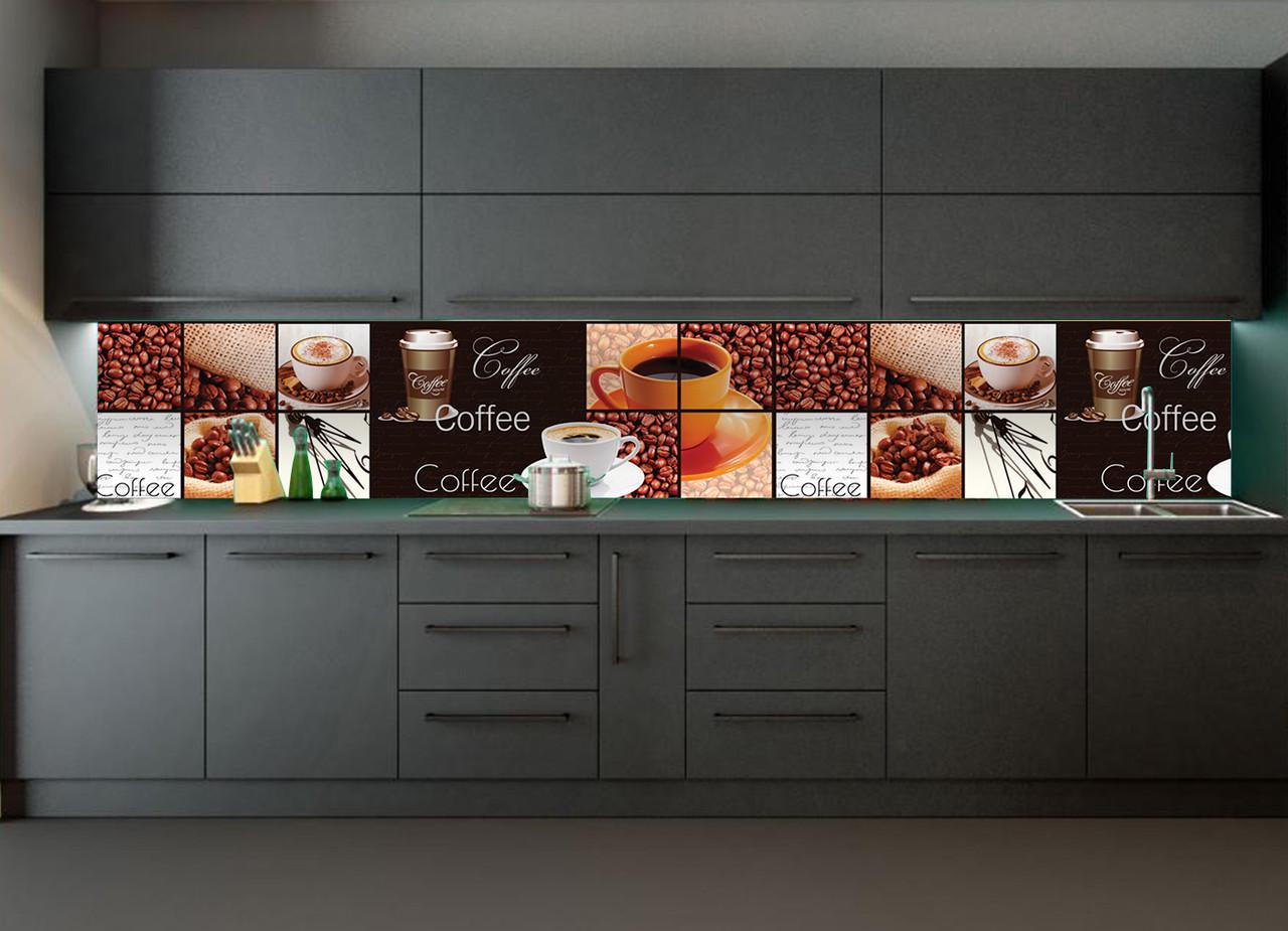 Кухонный фартук Coffee house с самоклеющейся виниловой пленки 65х250 см Коричневый Кухонный фартук Coffee house с самоклеющейся виниловой пленки 65х250 см Коричневый