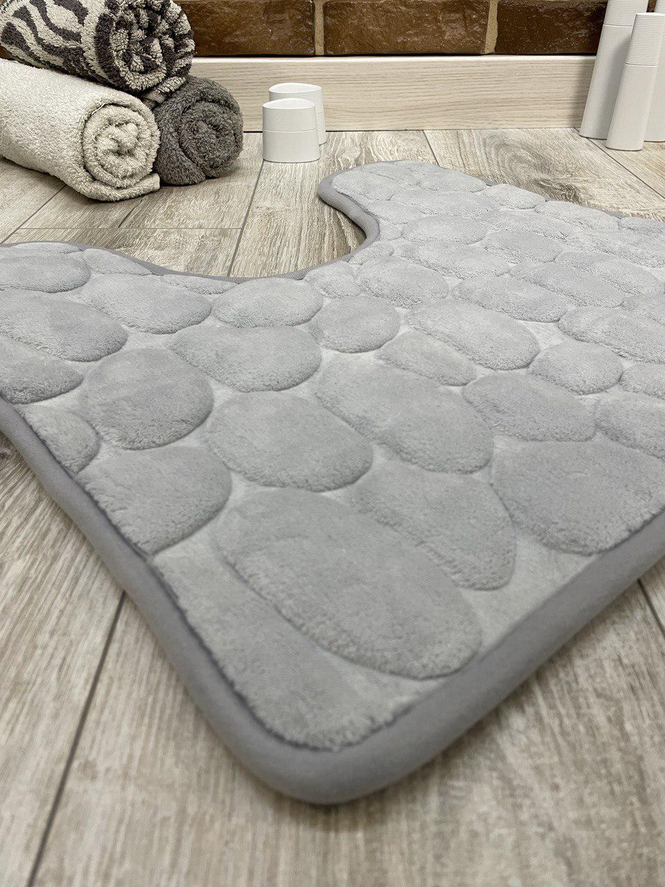Коврик для туалета Stone Premium Memory Foam 50х40 см Светло-серый (KTS0002small) - фото 4 Коврик для туалета Stone Premium Memory Foam 50х40 см Светло-серый (KTS0002small) - фото 4