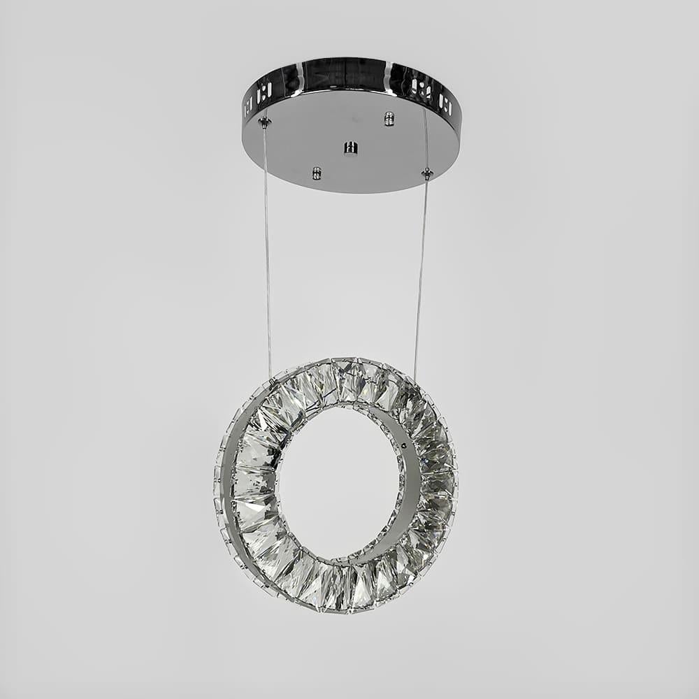 Люстра элегантная с подвесным хрустальным кольцом Ø27 см/26W Хром (TC 141/1 (270) Люстра элегантная с подвесным хрустальным кольцом Ø27 см/26W Хром (TC 141/1 (270)