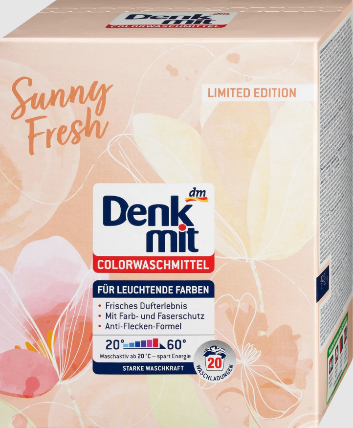 Порошок для прання Denkmit Sunny Fresh для кольорових речей 1350 г 20 прань (4066447763164)