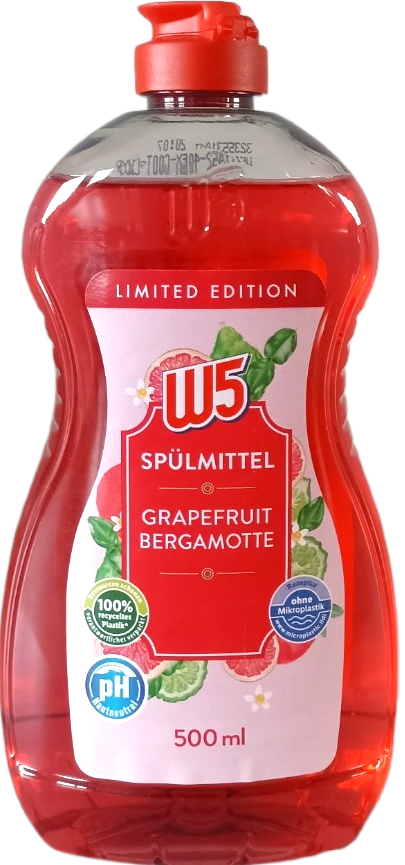 Средство для мытья посуды W5 Grapefruit/Bergamotte 500 мл (18359)