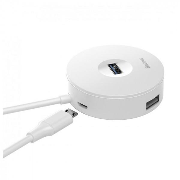 Хаб Type-C Baseus Round Box to 1USB3,0/3USB2,0 CA-G02 White - фото 2