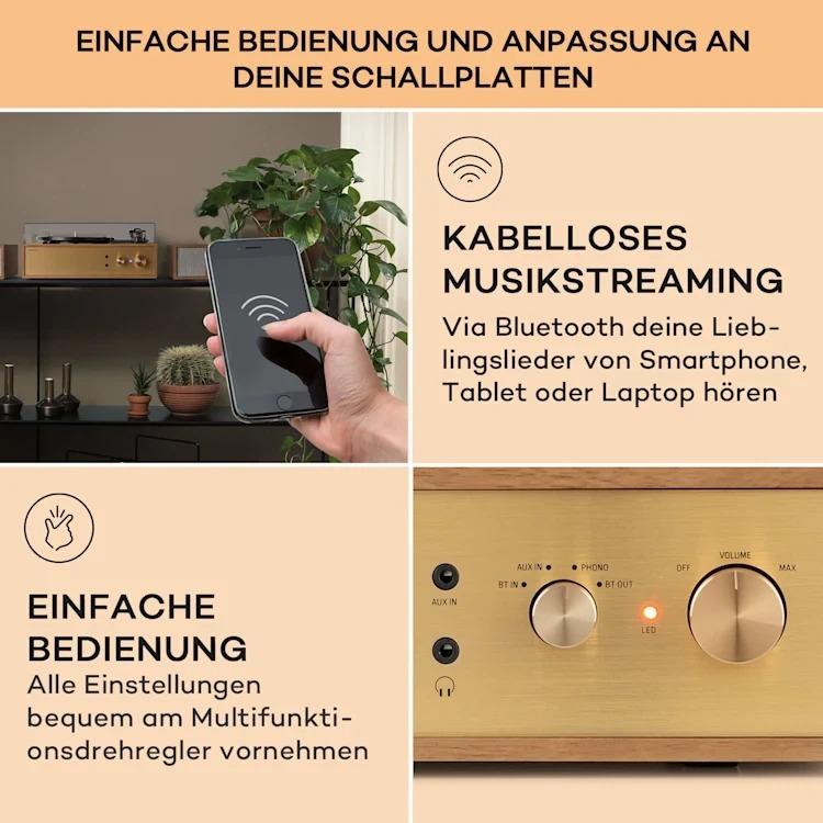 Стереосистема програвач вінілу Auna Berklee TT Play (10040460) - фото 5 Стереосистема програвач вінілу Auna Berklee TT Play (10040460) - фото 5