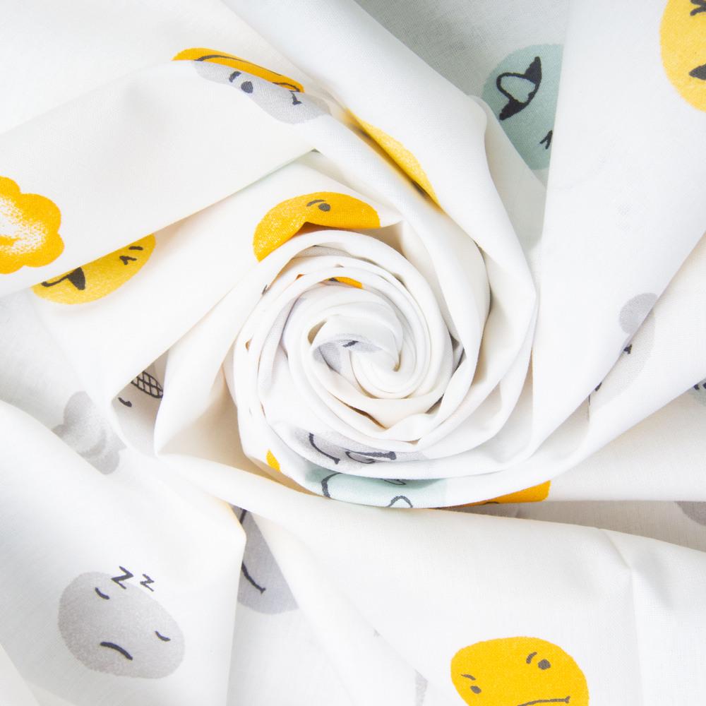 Ткань для постельного белья V-8.23582/10 эмоции бязь ранфорс 2,4 м Желтый/Мятный (17461)