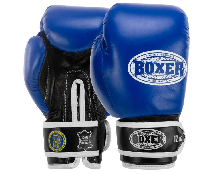 Боксерские перчатки BOXER 2001-FC ФБУ кожа KPC 1.0 мм р. 10 Синий (8585053829224)