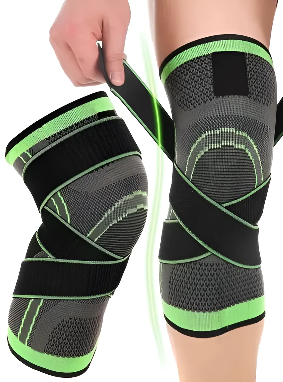 Бандаж колінного суглоба Knee Support Copper Чорний/Зелений - фото 2