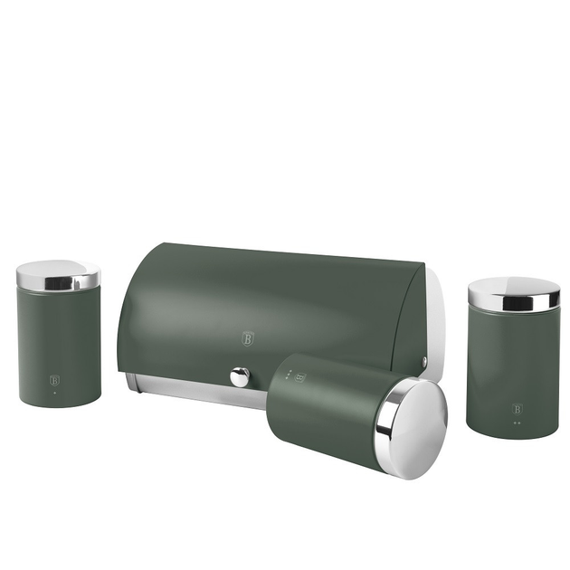 Набір хлібниць із трьома ємностями для зберігання продуктів Berlinger Haus Matte Green Collection (BH-6833)