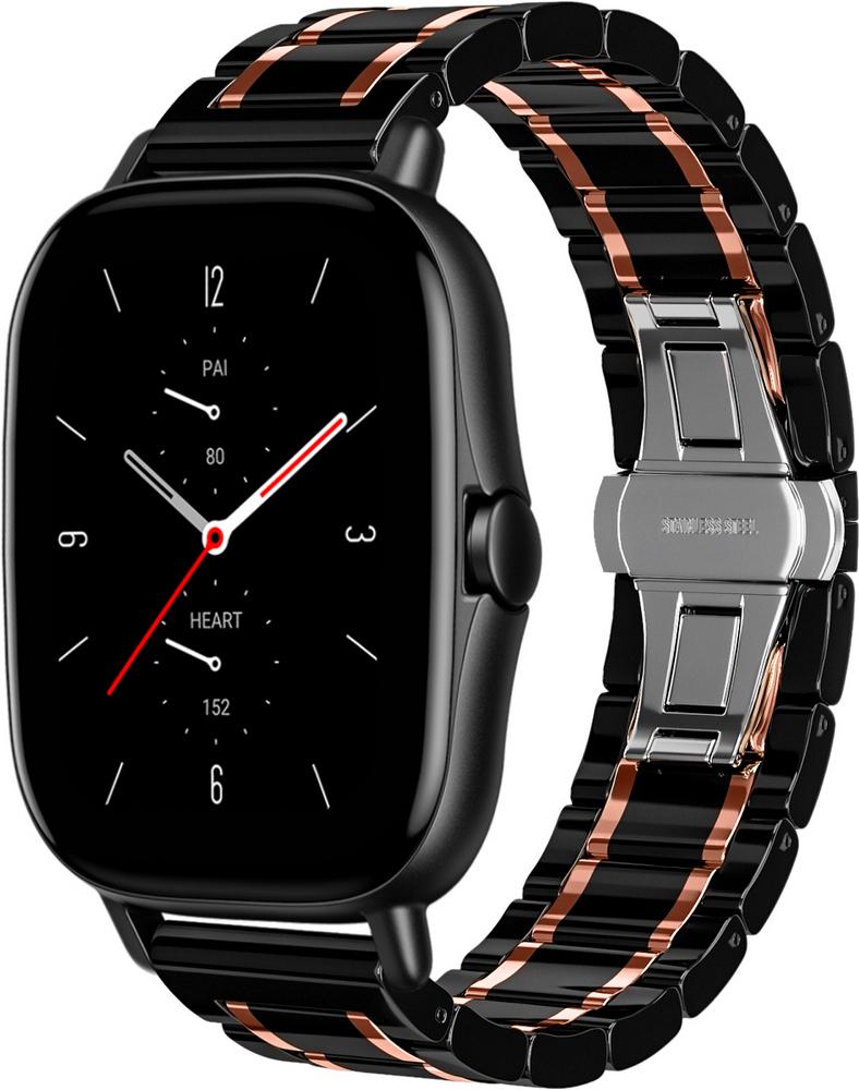 Ремешок керамический Ceramo для Amazfit GTS 2e Black/Pink (28740-51)