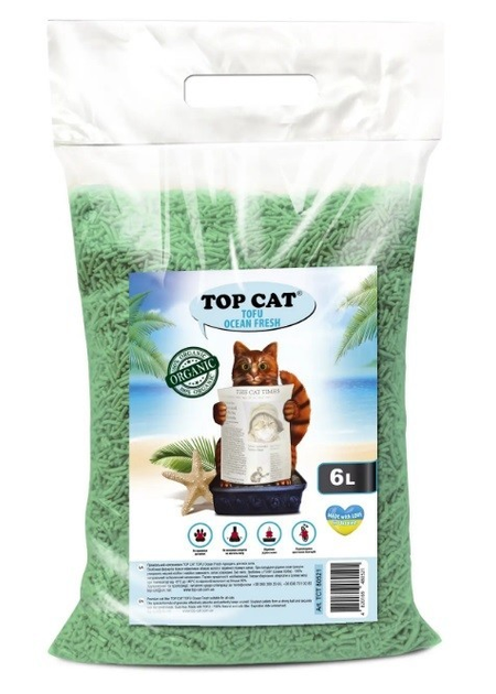 Наповнювач для котячого туалету Top Cat Tofu соєвий з ароматом Океанська свіжість 6 л 2,5 кг