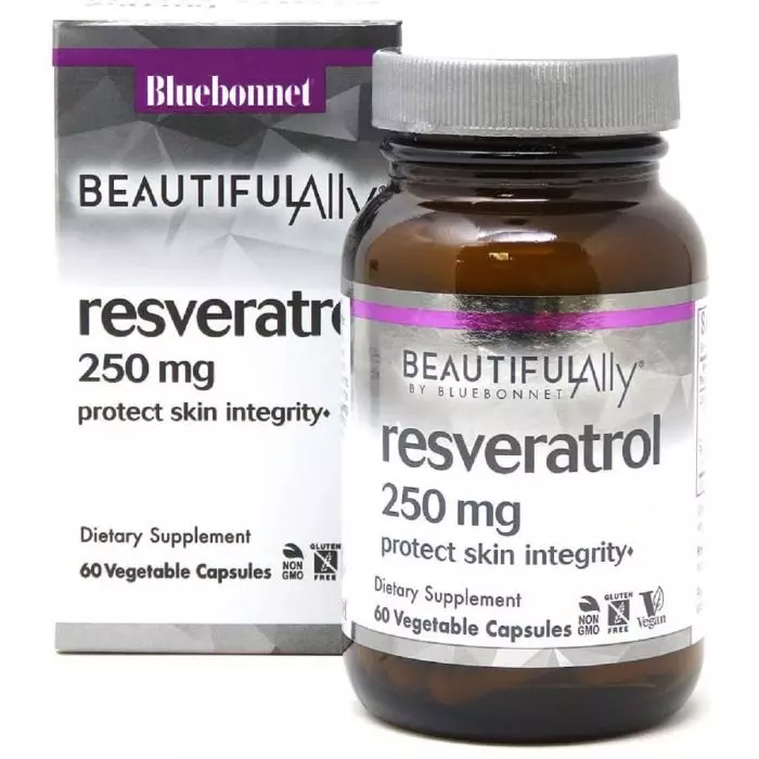 Ресвератрол 250 мг Beautiful Ally Bluebonnet Nutrition Resveratrol 250 mg 60 капсул (BLB0877)