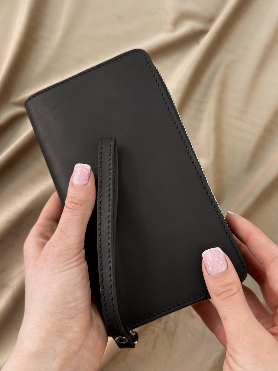 Клатч-гаманець шкіряний з натуральної шкіри Crazy Horse Чорний (2576234712)