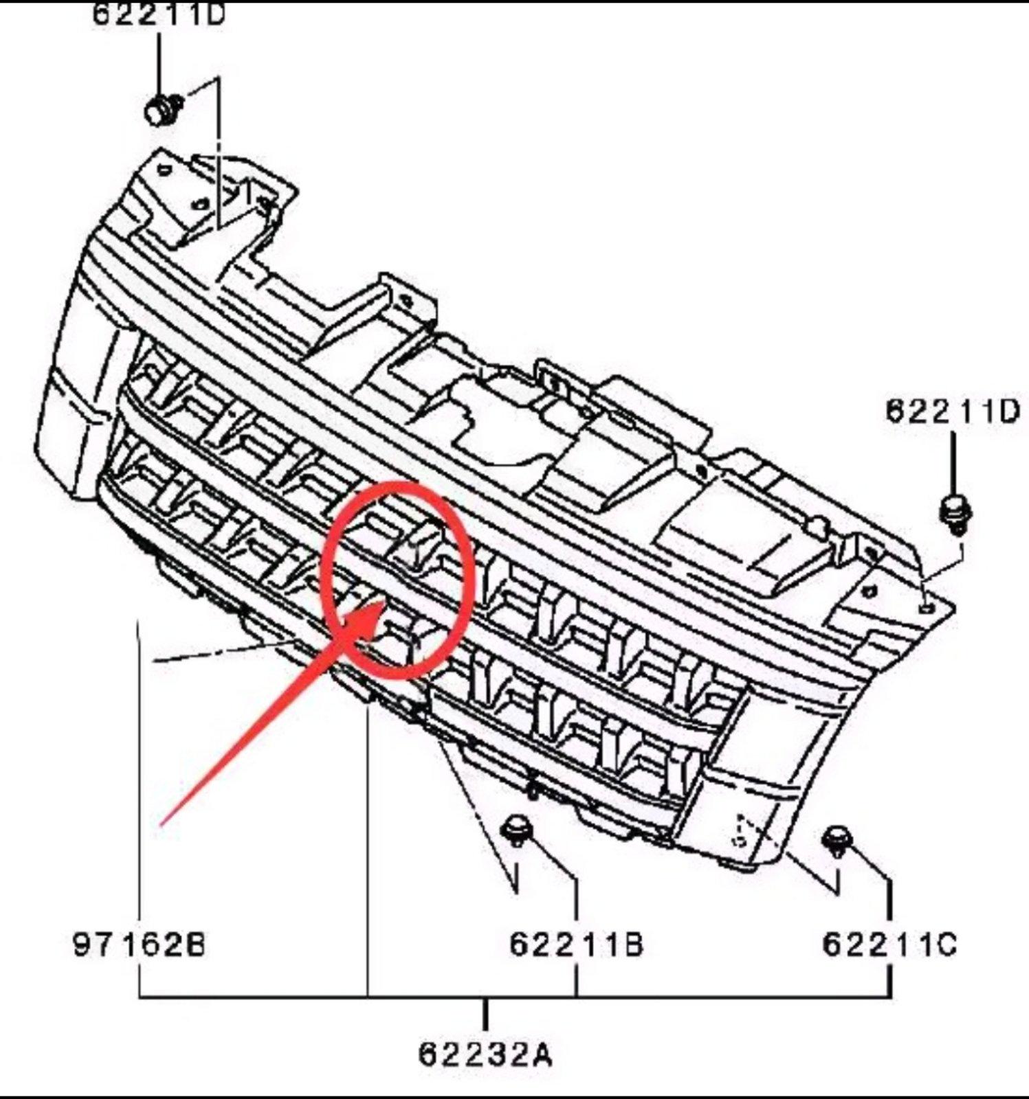 Логотип на решітку радіатора Mitsubishi Outlander 3/Pajero V90W (7415A649) - фото 4