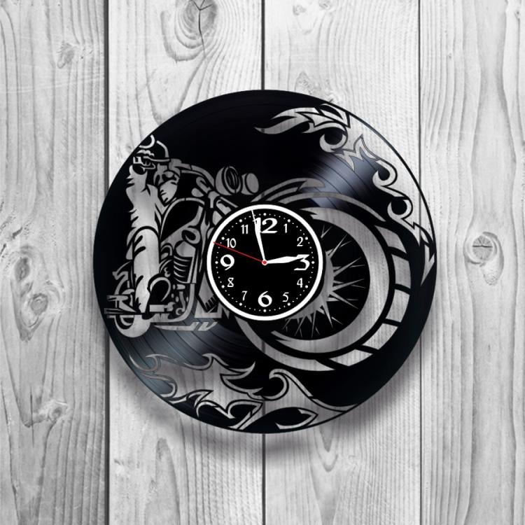 Часы настенные Мотоцикл 0153 из виниловой пластинки