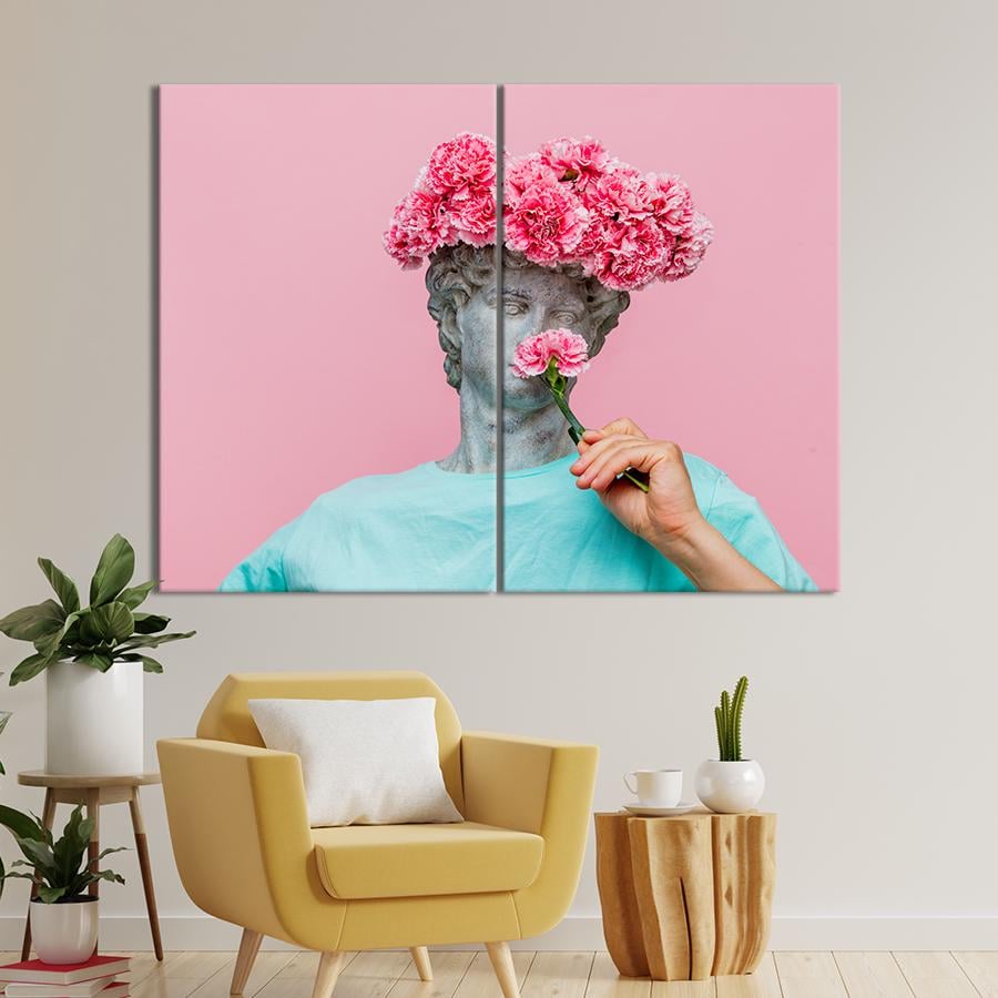 Картина Коллаж Аполлон с цветами 71x51 см (2018-2)