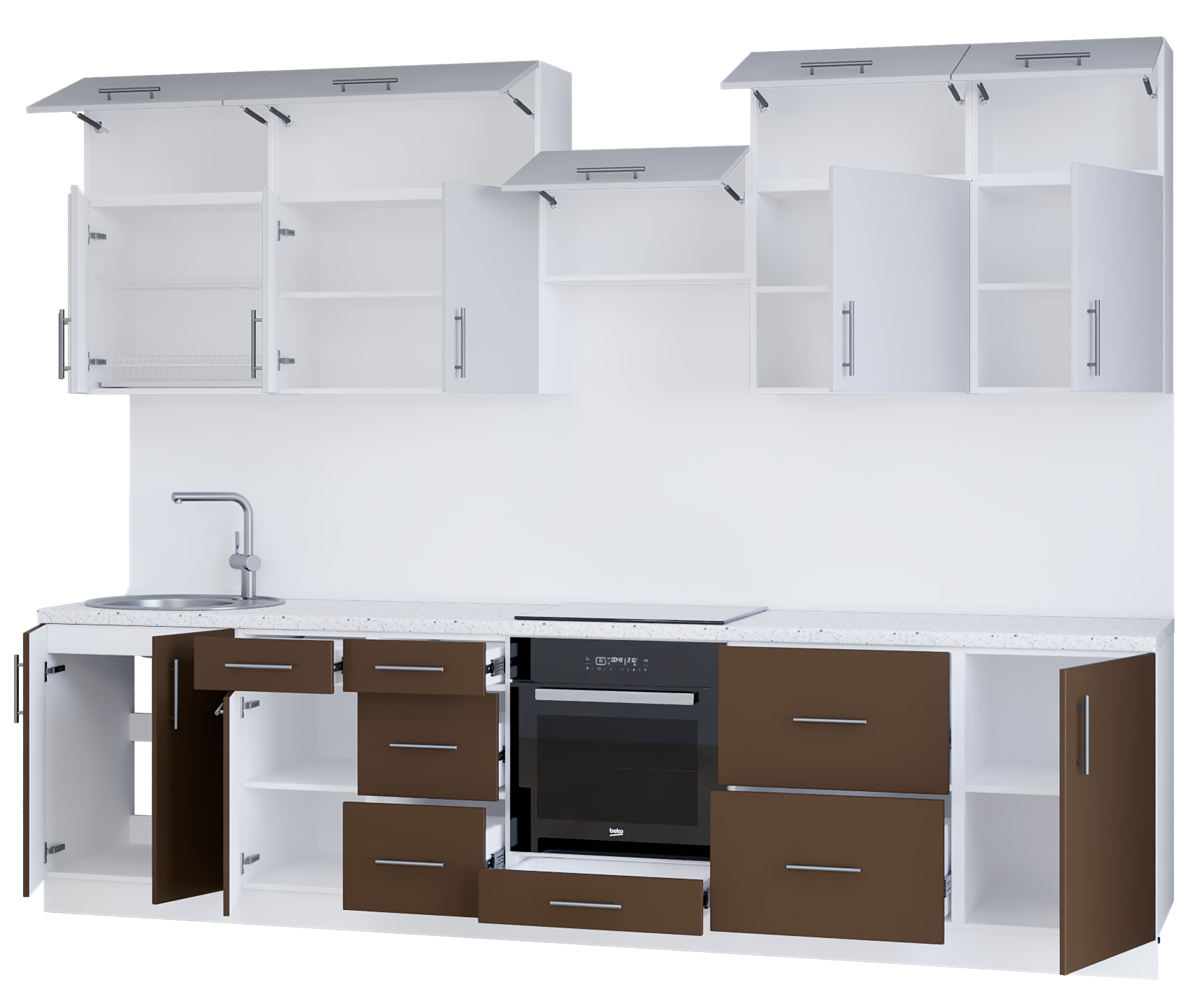 ᐉ Кухня со столешницей и врезной мойкой Эверест Оптима набор 3,1 м ...