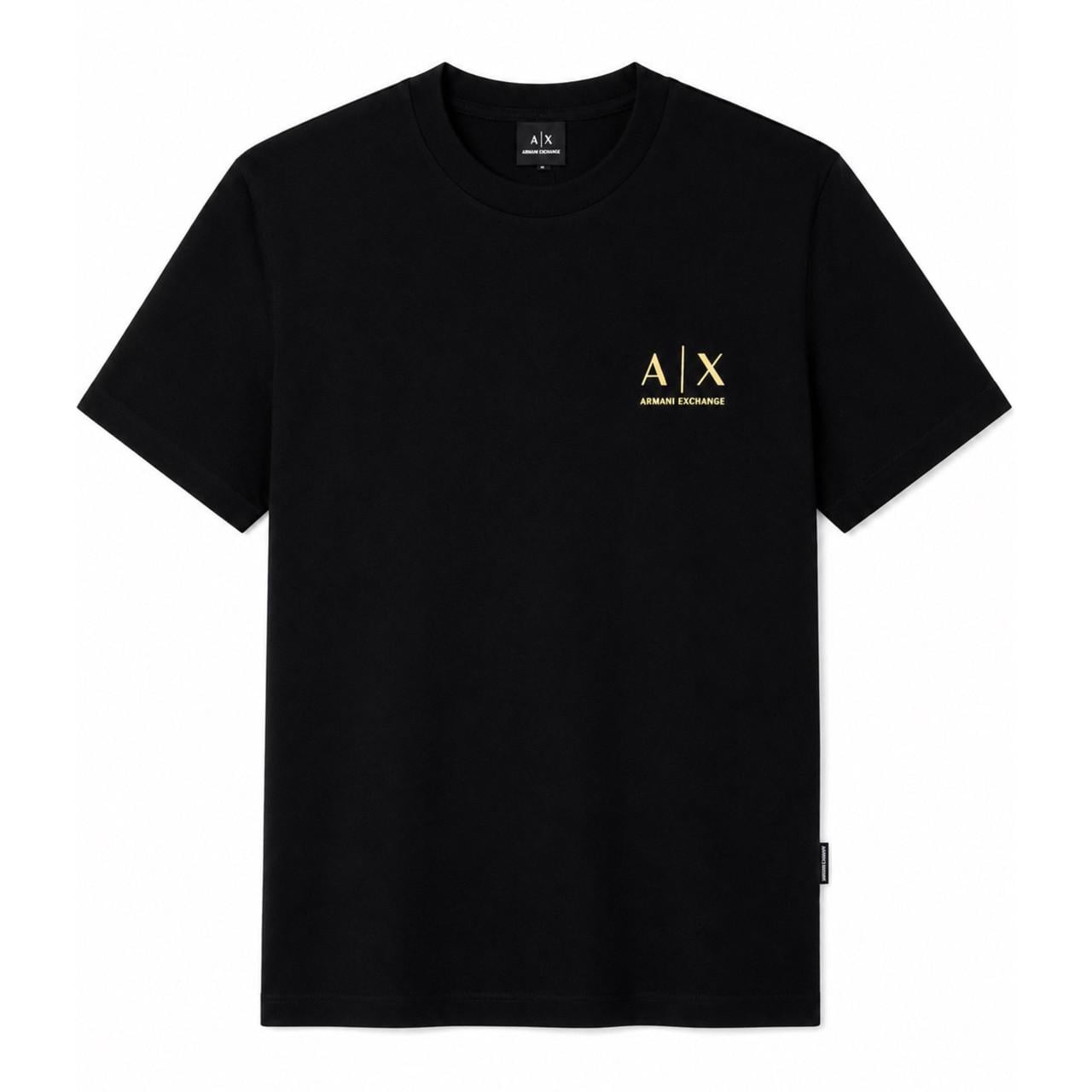 Футболка чоловіча Armani Exchange A|X з логотипом Casual стиль Чорний