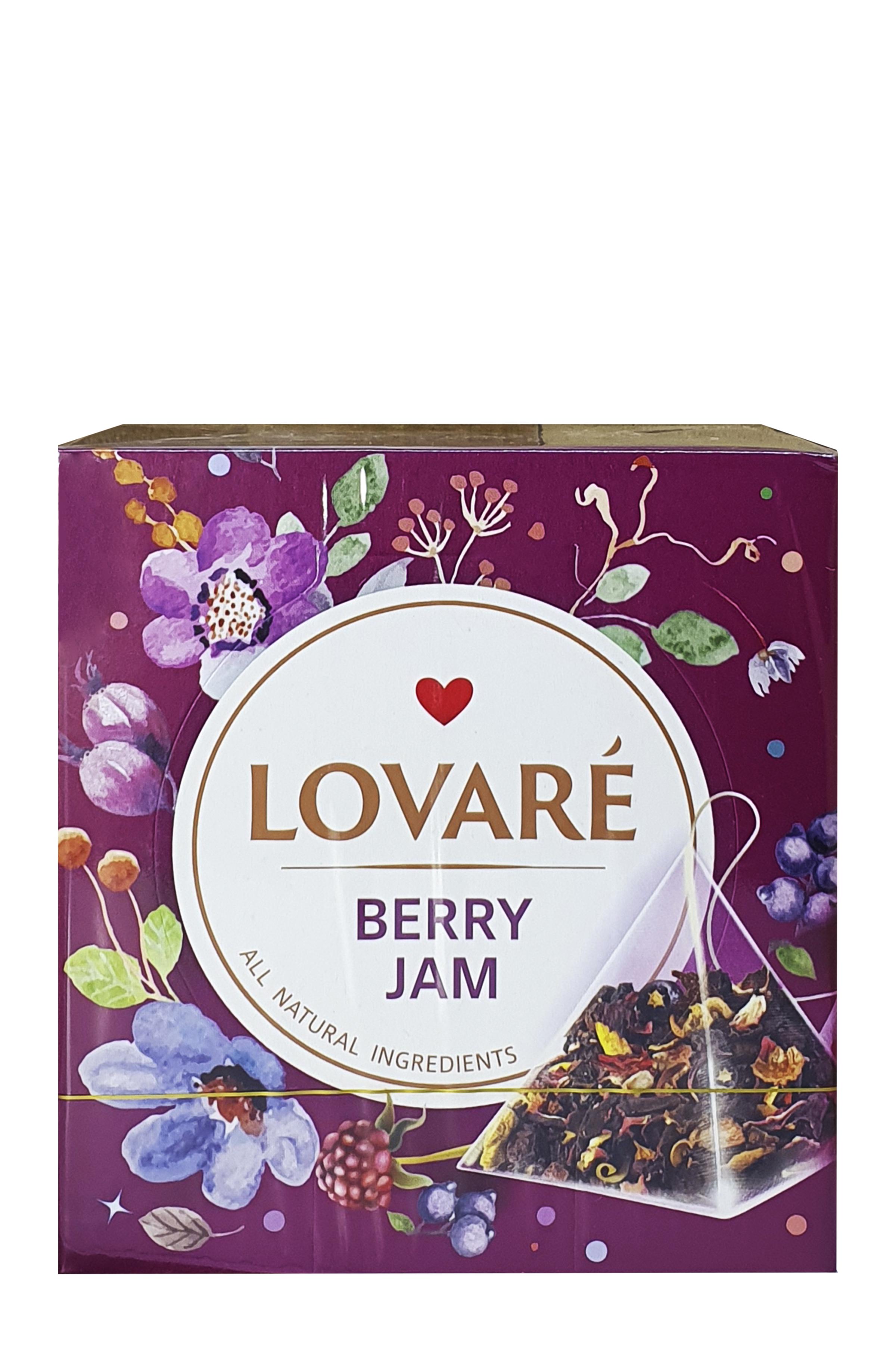 Чай Lovare Berry Jam плодово-ягодный с лепестками цветов в пирамидках 15 пакетиков 2 г (56318) - фото 3