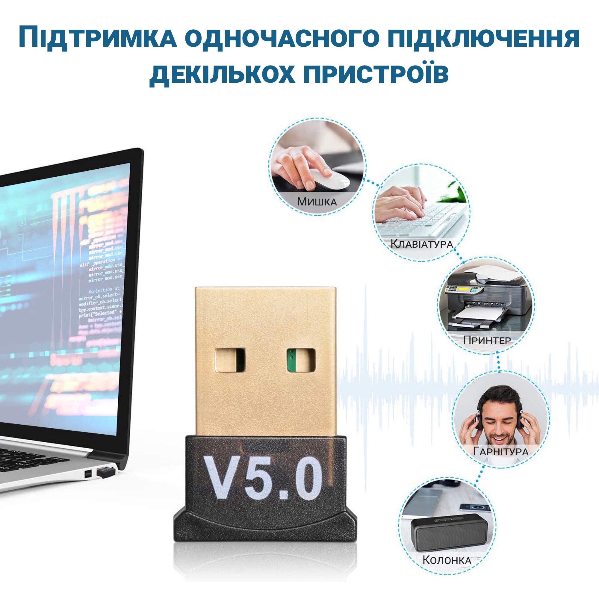 Адаптер Bluetooth 5,0 Addap UBA-03 беспроводной Usb переходник ПК - фото 12
