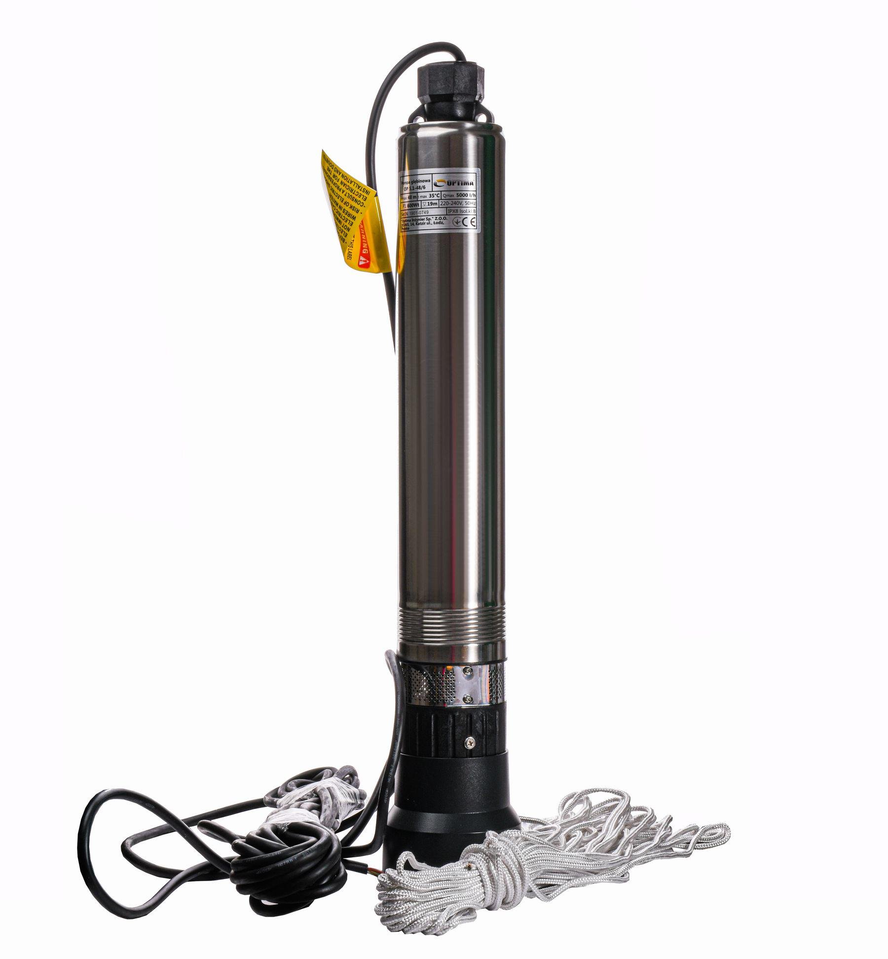 Насос свердловинний Optima OP 5,1-48/6 0,6 кВт з нижнім забором води