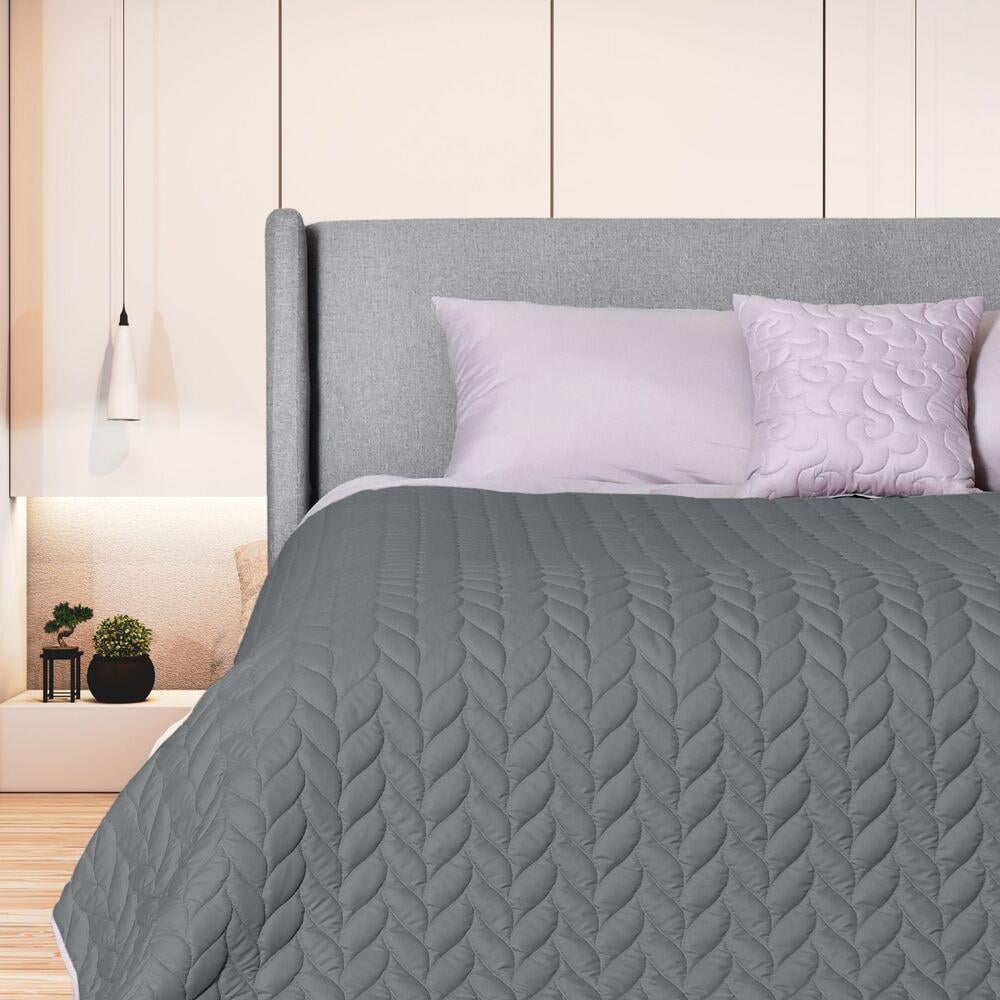 Покривало на ліжко Warmis двосторонне 220х240 см Графітовий/Світло-сірий (26244)