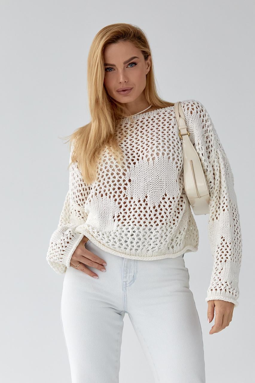 Джемпер женский oversize M Молочный (9521402)