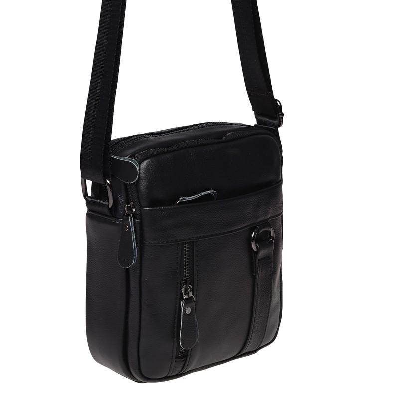 Мужская сумка кожаная Borsa Leather K11169a Черный (15341454) - фото 4